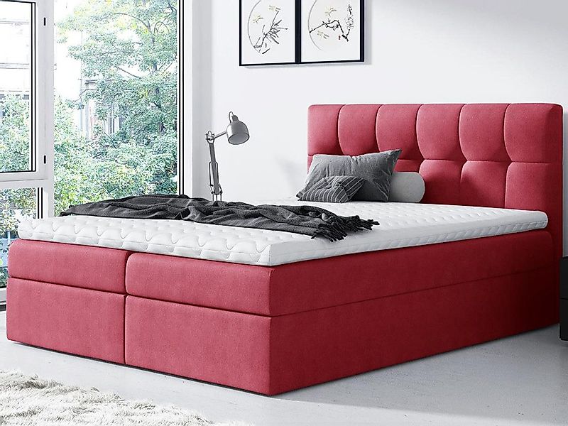 Beautysofa Boxspringbett Kontinentales Bett mit Matratze günstig online kaufen