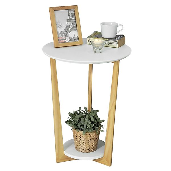 SoBuy Beistelltisch FBT52, Couchtisch Kaffeetisch Balkontisch mit 2 Ablagen günstig online kaufen