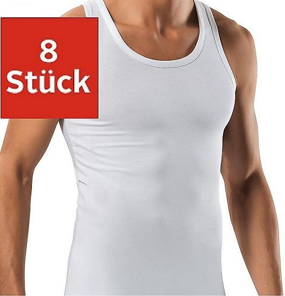 DDOnlineShop Unterhemd 8er Sparset Tank-Top für Herren, Weiß 100% Baumwolle günstig online kaufen