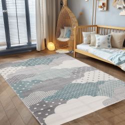 Carpettex Kinderteppich Wolken Design, Läufer, Höhe: günstig online kaufen