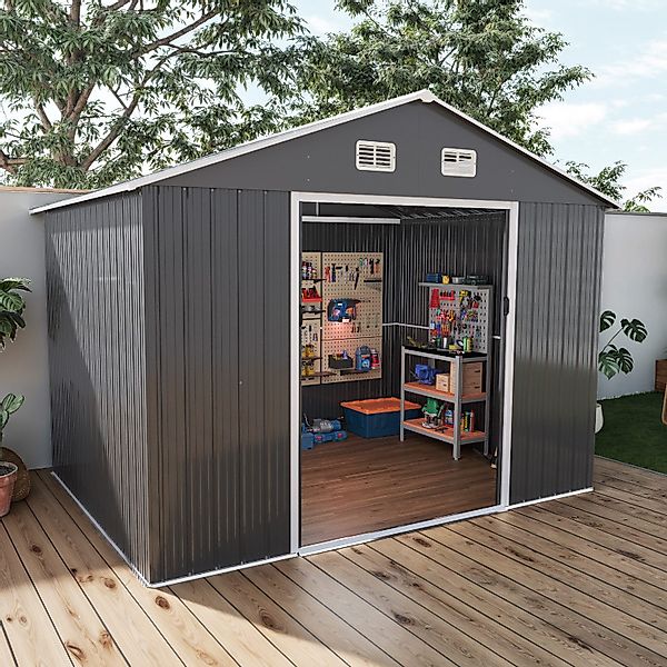 GUNJI Gartenhaus Metallgeräteschuppen Gartenzimmer mit Satteldach, günstig online kaufen