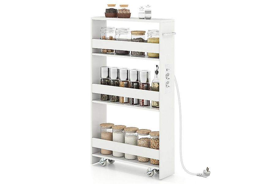 COSTWAY Küchenwagen, mit Ladestation Nischenwagen 13cm Breit schmal auf Rol günstig online kaufen