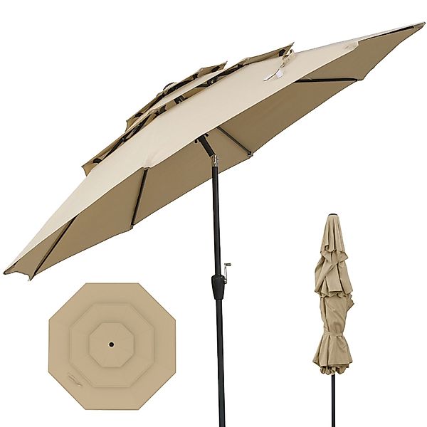 COSTWAY Sonnenschirm, LxB: 300x300 cm, 3-stöckiger günstig online kaufen