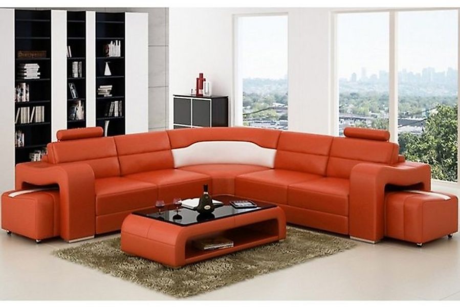 JVmoebel Ecksofa Ecksofa Sofa Couch Polster Wohnlandschaft Leder Eck Sofa, günstig online kaufen