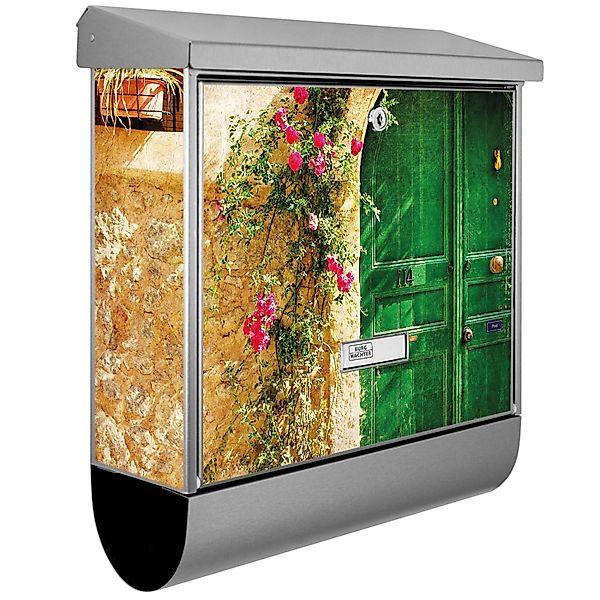 Banjado Briefkasten Edelstahl 38x39x12cm Mit Zeitungsfach Inkl. Montagemate günstig online kaufen