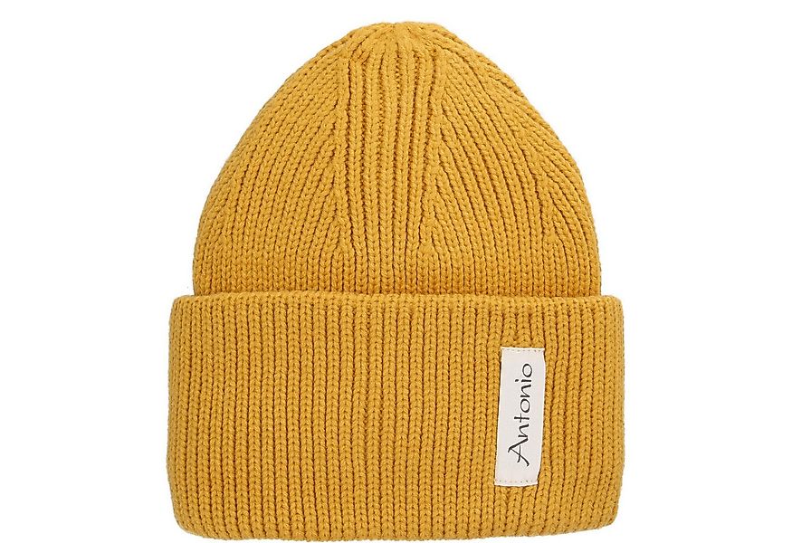 Antonio Strickmütze Antonio Winter Strickmütze Beanie mit Umschlag yellow ( günstig online kaufen