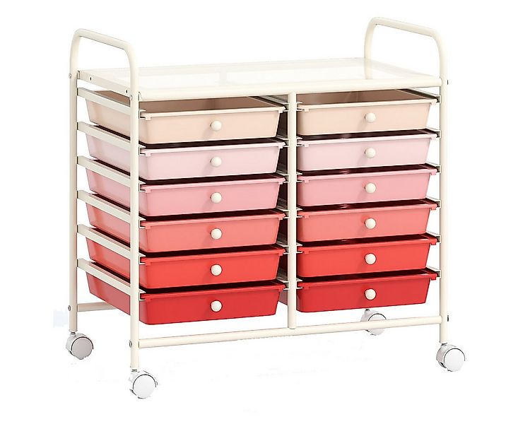 COSTWAY Rollcontainer, mit Schubladen Kunststoff, Rollwagen mit Rollen günstig online kaufen