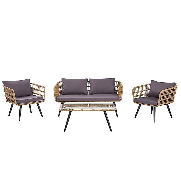 Beliani Sitzgruppe FOBELLO Taupe 70x142x66 günstig online kaufen