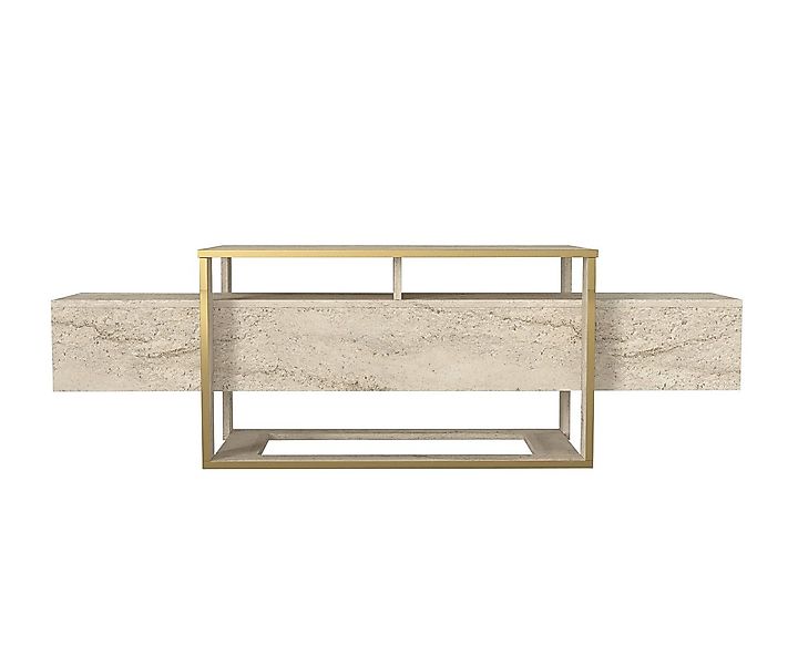 moebel17 Lowboard Lowboard Beige mit Granit Optik (Einzelmöbel, 1 St., TV-L günstig online kaufen