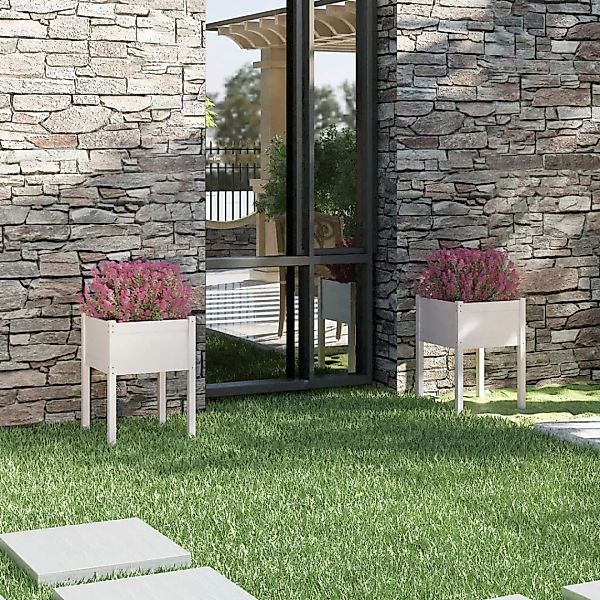 vidaXL Blumentopf Pflanzkübel 2 Stk. Weiß günstig online kaufen