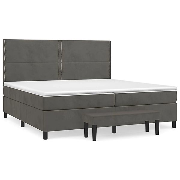 vidaXL Boxspringbett mit Matratze Dunkelgrau 200x200 cm Samt1350452 günstig online kaufen