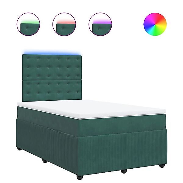 vidaXL Boxspringbett mit Matratze Dunkelgrün 120x190 cm Samt 3294601 günstig online kaufen