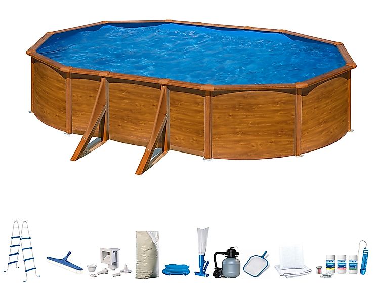 my POOL BWT Ovalpool, (Komplett-Set, 10 tlg.), in moderner Holzoptik, Höhe günstig online kaufen