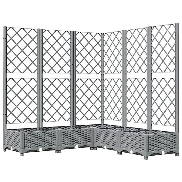 vidaXL Pflanzkübel mit Rankgitter Hellgrau 120x120x121,5 cm PP 153277 günstig online kaufen