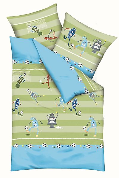 Kaeppel Kinderbettwäsche "Robo Football" 2 Stk. tlg. Fußballspielende Robot günstig online kaufen