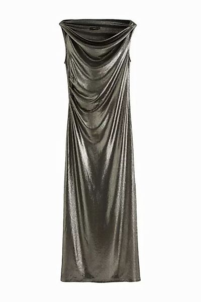 Next Maxikleid Ärmelloses Metallic-Maxikleid mit Wasserfallkragen (1-tlg) günstig online kaufen