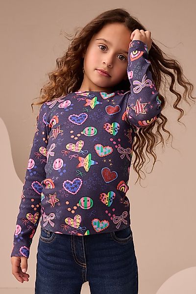 Next Langarmshirt Geripptes Langarmshirt (1-tlg) günstig online kaufen