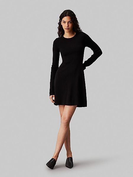 Calvin Klein Jeans Skaterkleid CK INTARSIA SWEATER DRESS mit Logostickerei günstig online kaufen