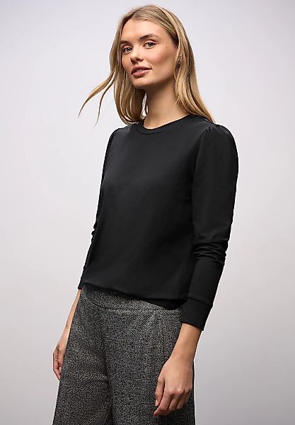 STREET ONE Langarmshirt mit Raffung an der Schulter günstig online kaufen