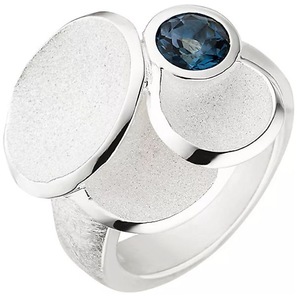 SIGO Damen Ring 925 Sterling Silber matt eismatt 1 Blautopas blau günstig online kaufen