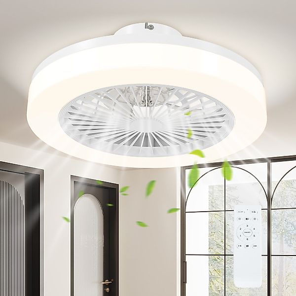 HOMCOM Deckenventilator LED-Deckenventilatorleuchte mit 3 Farben, günstig online kaufen