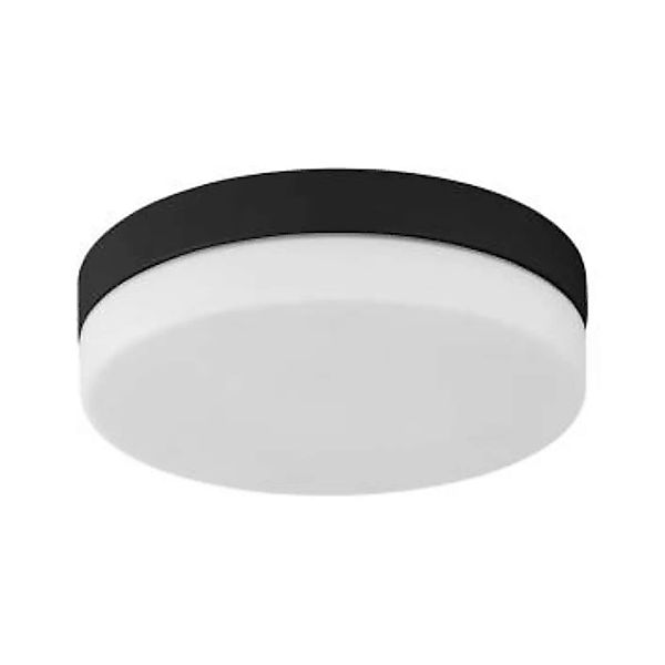 Badlampe Decke IP44 Badezimmer Ø 29 cm rund Weiß Schwarz günstig online kaufen