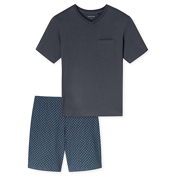 Schiesser Pyjama Herren Pyjama Baumwolle (2 günstig online kaufen
