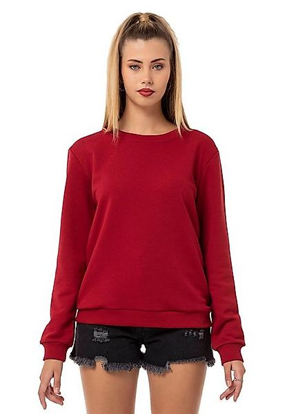 RedBridge Sweatshirt Red Bridge Damen Sweatshirt Rundhals Pullover Bordeaux günstig online kaufen