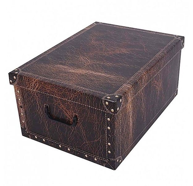 Kreher Aufbewahrungsbox Dekokarton - Motiv: Leder Dunkel günstig online kaufen