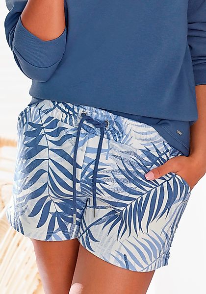 LASCANA Sweatshorts Loungeshorts im schönen Allover-Blätterdruck, günstig online kaufen