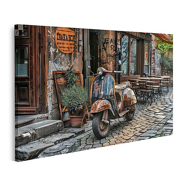 islandburner Leinwandbild, Alte Vespa in einer günstig online kaufen