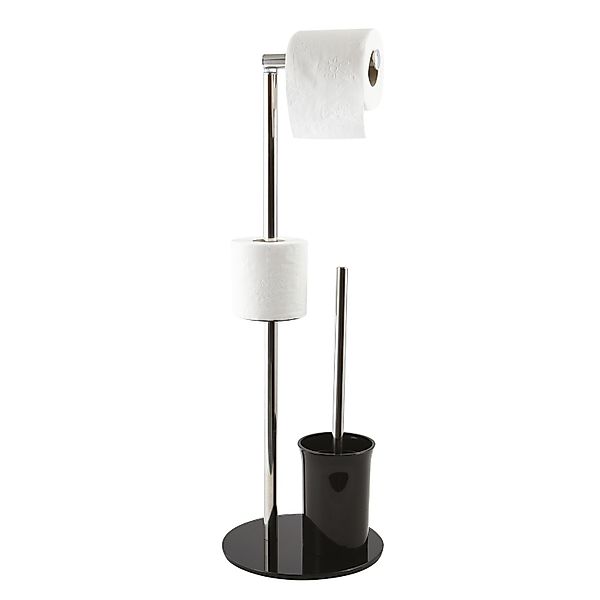 MSV WC-Garnitur Bergamo Ø 22 cm x 66 cm Schwarz günstig online kaufen