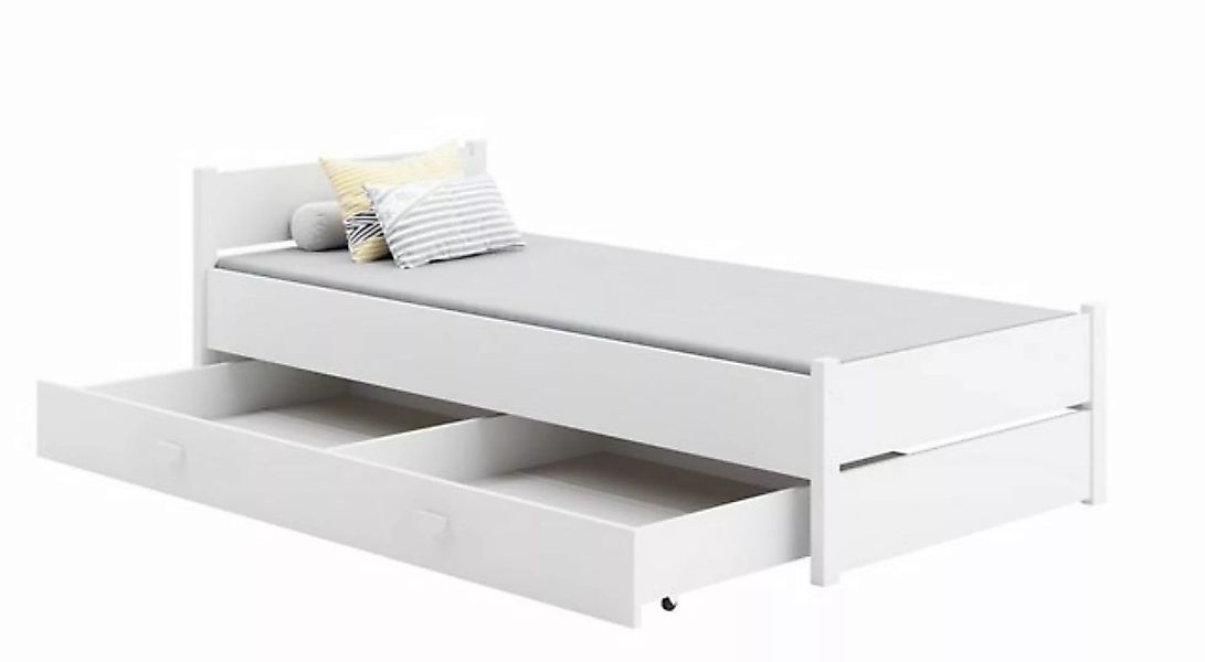 Home Collective Gästebett 90x200 cm Bett mit Schublade & Lattenrost in weiß günstig online kaufen