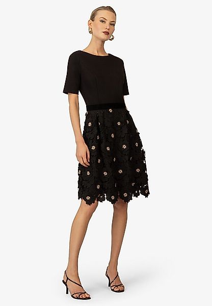 Kraimod Cocktailkleid mit Samttaille und 3D-Blütenspitze günstig online kaufen