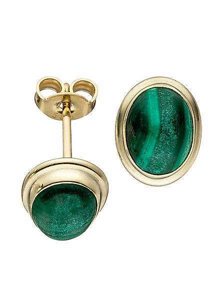 JOBO Paar Ohrstecker "Ovale Ohrringe mit Malachit", 585 Gold günstig online kaufen