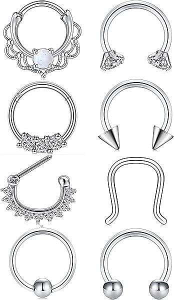 LAURITAMI Nasenpiercing-Set Septum Clicker Hufeisen Ring günstig online kaufen