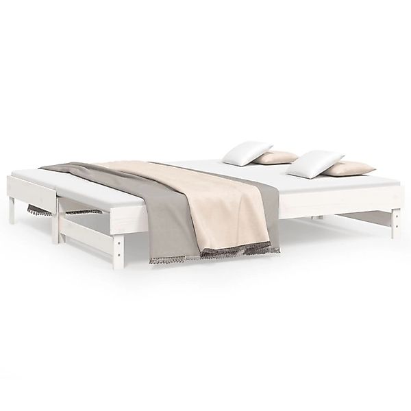 vidaXL Tagesbett Ausziehbar Weiß 2x(80x200) cm Massivholz Kiefer1370008 günstig online kaufen