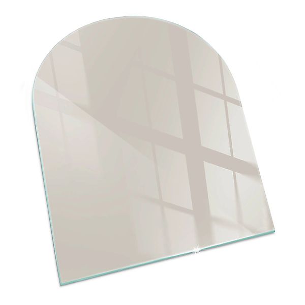 Tulup Glasplatte für Kamin Cremig Bodenplatte Glas für Ofen Halbkreis 80x70 günstig online kaufen