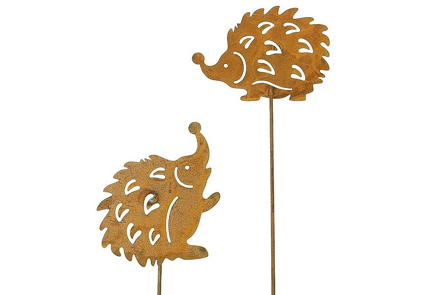 Macosa Home Gartenstecker Igel 2er Set Rost 20 cm Rostig Echtrost Beetsteck günstig online kaufen