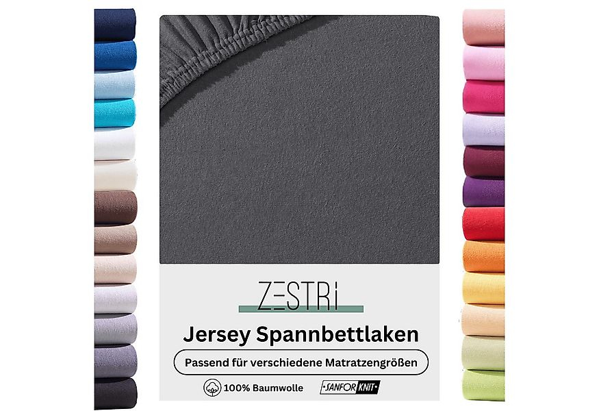 Zestri Spannbettlaken Jersey für normale Matratzen, Boxspringbett, Wasserbe günstig online kaufen
