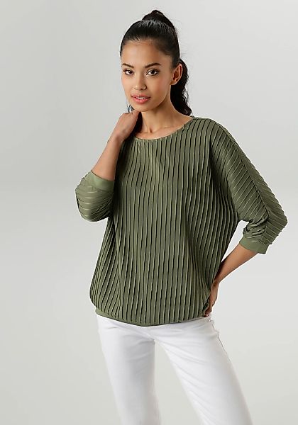 Aniston SELECTED Fledermausshirt mit moderner Oberflächenstruktur günstig online kaufen