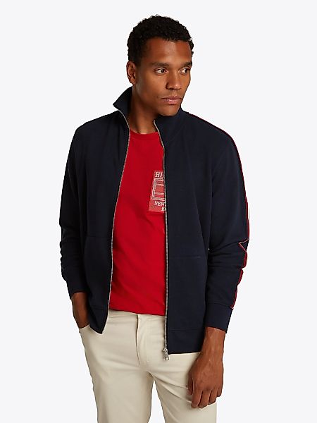 Tommy Hilfiger Sweatjacke "GLOBAL STRIPE STAND COLLAR", mit Streifen in Tom günstig online kaufen