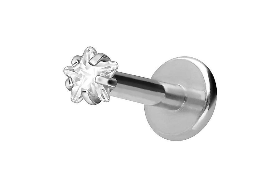 PIERCINGLINE Piercing-Set Titan Labret mit Innengewinde EINGEFASSTER KRISTA günstig online kaufen
