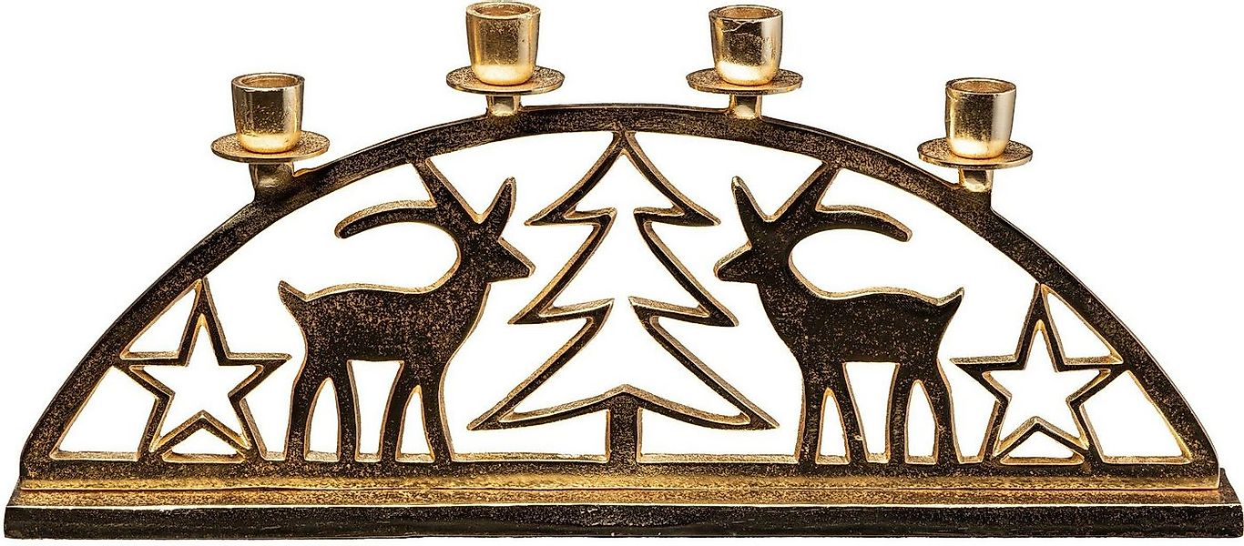 Creativ deco Kerzenhalter Adventsleuchter Weihnachtslandschaft (1 St), Stab günstig online kaufen