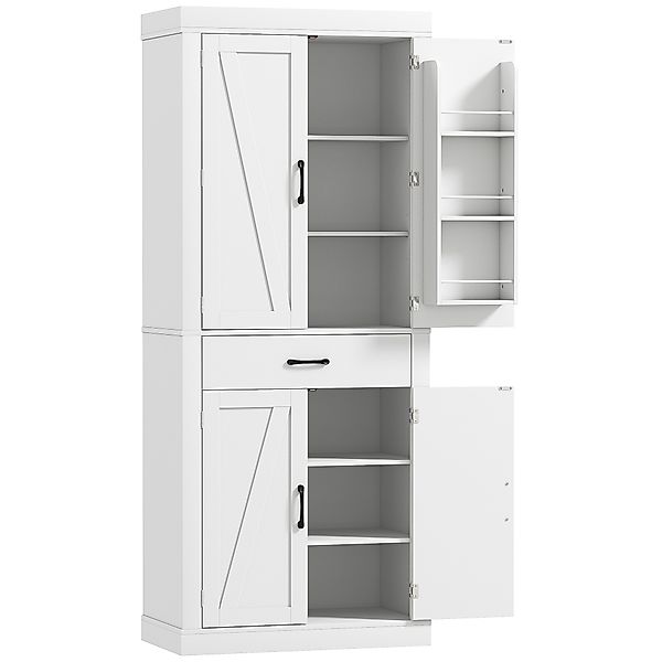 HOMCOM Hoher Küchenschrank 183.5 cm, Küchenschrank mit 6 Gewürzhaltern an d günstig online kaufen