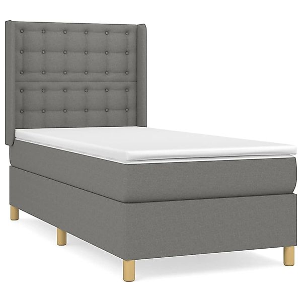 vidaXL Boxspringbett mit Matratze Dunkelgrau 90x200 cm Stoff1359059 günstig online kaufen