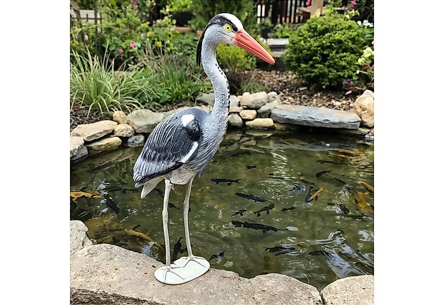 Gravidus Teichfigur Fischreiher-Attrappe: Wetterfeste Dekofigur und Reihers günstig online kaufen