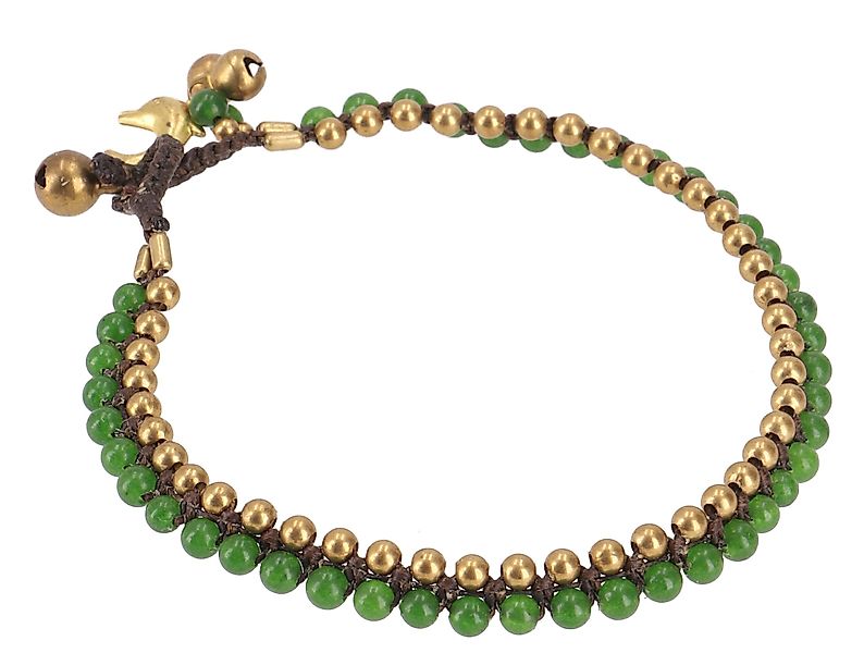 Guru-Shop Fußkette Fußkette Makramee mit Glöckchen, günstig online kaufen