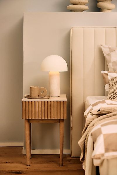 homsy by Ana Johnson Nachttisch "Solva" Esche-/Eukalyptusholz, geriffelte F günstig online kaufen