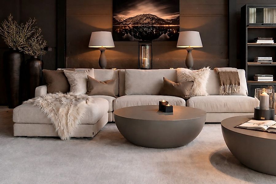 AMBIENTE-LEBENSART.DE Lampenschirm Lampenschirm-Leinen Textil Hell Grau kon günstig online kaufen